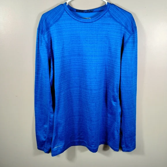 Base Layer 8 Performance Qwick-Dry Men XL Blue Long-Sleeve Fitness Shirt - Picture 2 of 14